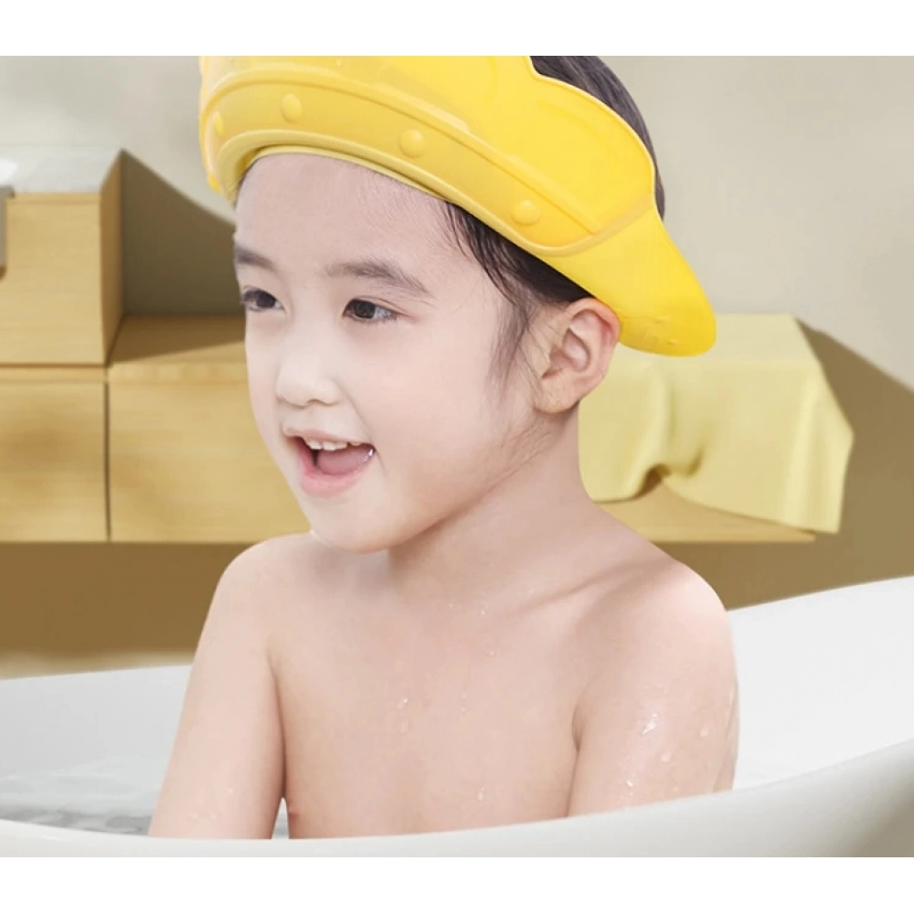 Baby Swim Shower Cap Bath Shampoo Eye Protection Head Water Cover Baby Care Wash Hair Adjustable Shower Cap For 0-6 Years Kids