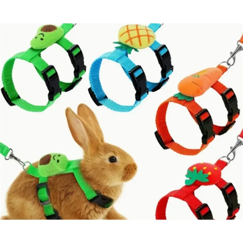 Hamster Rabbit Small Pets Chest Strap Outdoor Traction Rope Adjustable Harness Leash Vest for Rabbit Hedgehog Guinea Pig