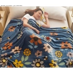 Flower Blanket for Sofa Reactive Printed Thin Blanket for Beds Single/Queen/King Coral Fleece Flannel Blanket Soft Warm Plaids